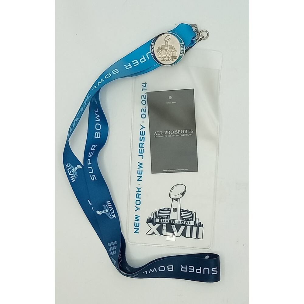 Super Bowl XLVIII New York New Jersy 2014, 20" Lanyard w/Ticket Holder & Pin